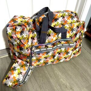 Sports Life Colorful Puzzle Pattern Duffel Bag